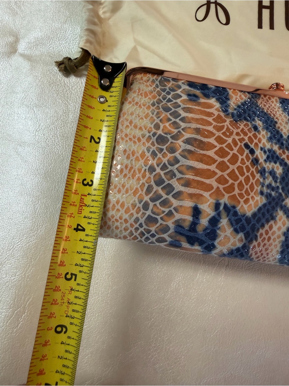 HOBO Blue and Orange Snakeskin-Pattern Clutch Wallet - Picture 9 of 11